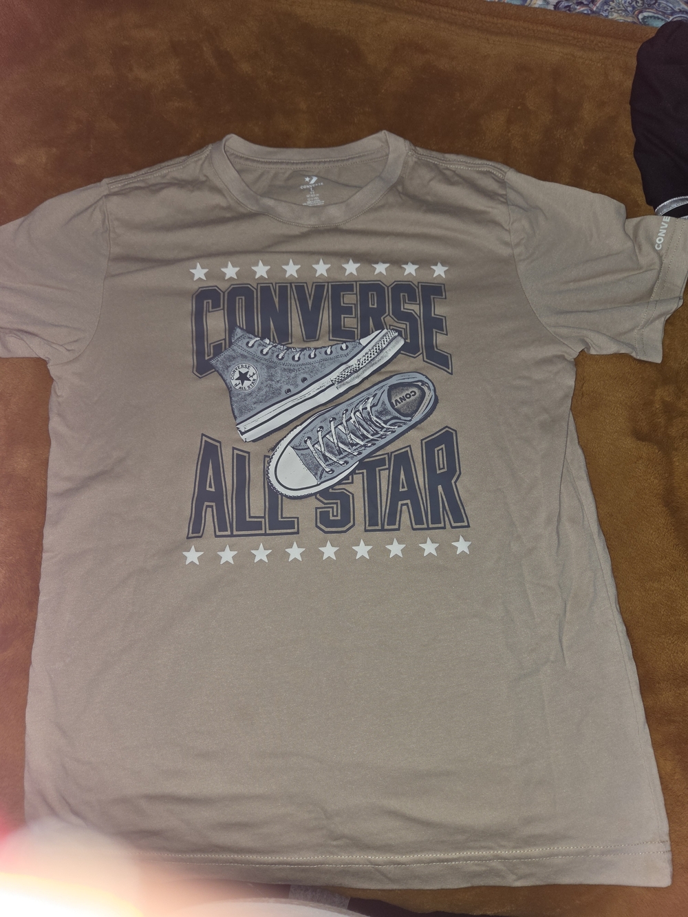 Converse Taupe Graphic Tee with Sneaker Artwork